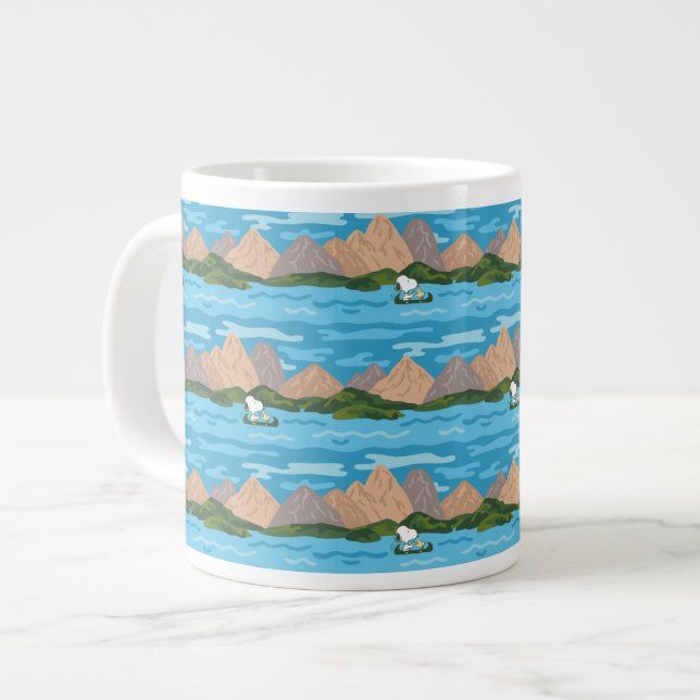 Erdnüsse | Snoopy & Woodstock Kanufahrt Muster Jumbo-Tasse (Vorderseite Links)