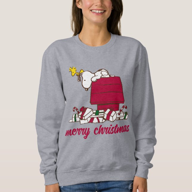 Erdnüsse | Snoopy & Woodstock Merry Ugly Sweater Sweatshirt (Vorderseite)