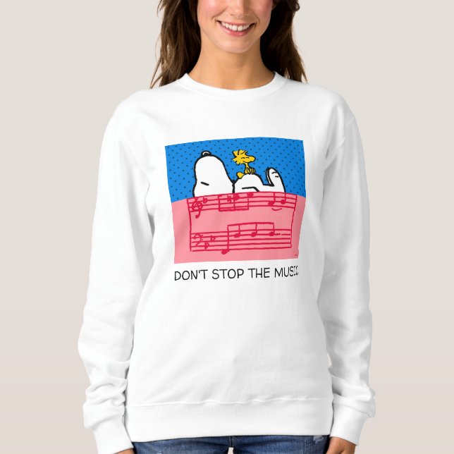 Erdnüsse | Snoopy & Woodstock Music & Polka Dots Sweatshirt (Vorderseite)