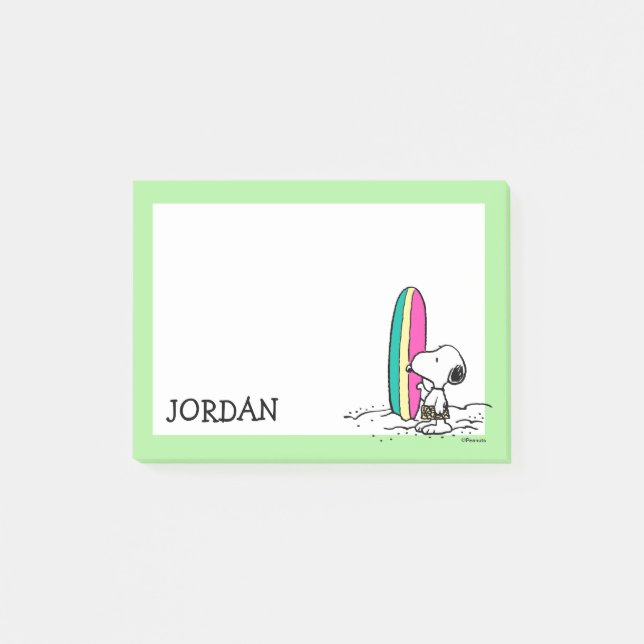 Erdnüsse | Snoopy & Woodstock | Name hinzufügen Post-it Klebezettel (Vorderseite)