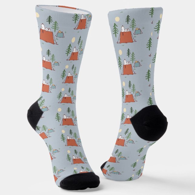 Erdnüsse | Snoopy & Woodstock | Name hinzufügen Socken (Gewinkelt)