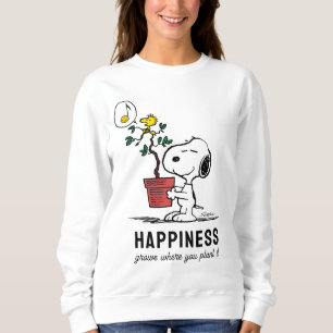 Erdnüsse   Snoopy & Woodstock Pflanze A Baum Sweatshirt