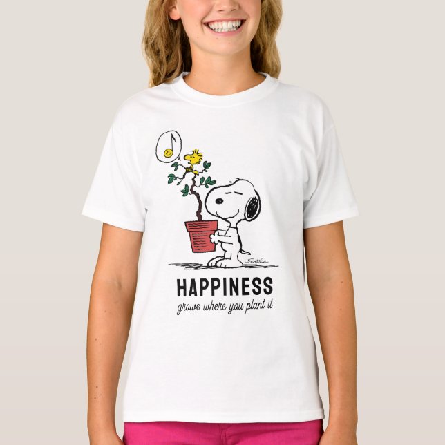 Erdnüsse | Snoopy & Woodstock Pflanze A Baum T-Shirt (Vorderseite)