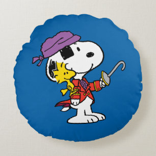 Erdnüsse   Snoopy & Woodstock Pirates Rundes Kissen