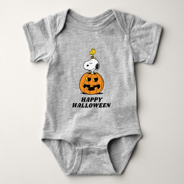 Erdnüsse | Snoopy & Woodstock Pop-up Pumpkin Baby Strampler (Vorderseite)