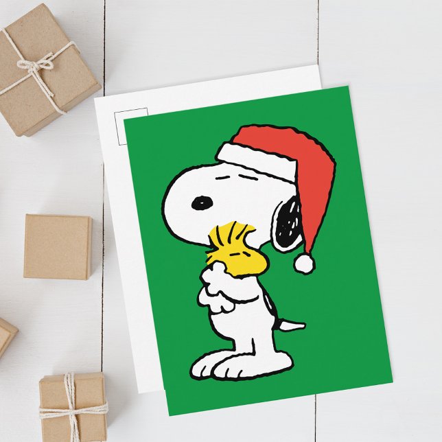 Erdnüsse | Snoopy & Woodstock Postkarte (Card on table)