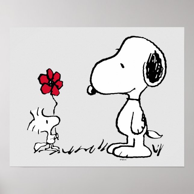 Erdnüsse | Snoopy & Woodstock Red & Black Poster (Vorne)