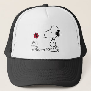 Erdnüsse   Snoopy & Woodstock Red & Black Truckerkappe