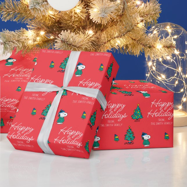 Erdnüsse | Snoopy & Woodstock Red Christmas Patter Geschenkpapier (Feiertage)
