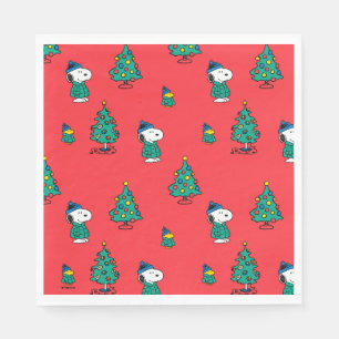 Erdnüsse Snoopy & Woodstock Red Christmas Patter Serviette