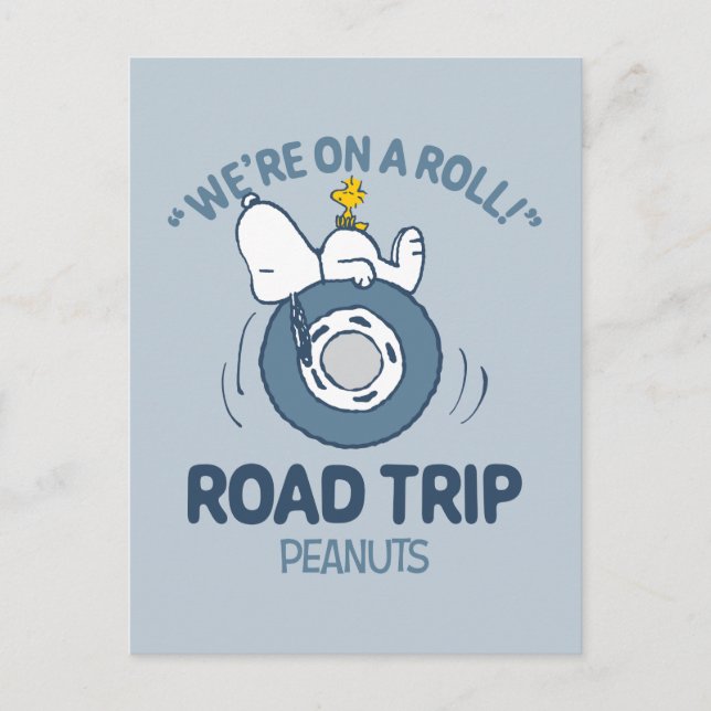 Erdnüsse | Snoopy & Woodstock Road Trip Postkarte (Vorderseite)
