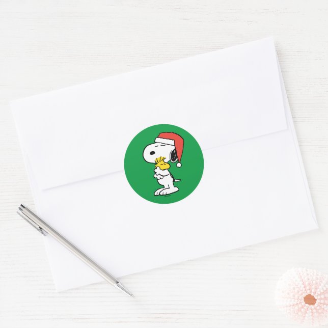 Erdnüsse | Snoopy & Woodstock Runder Aufkleber (Umschlag)