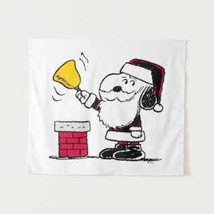 Erdnüsse Snoopy & Woodstock Santa Bell Ringer Wandteppich