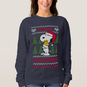Erdnüsse Snoopy & Woodstock Santa Claus Hug Sweatshirt