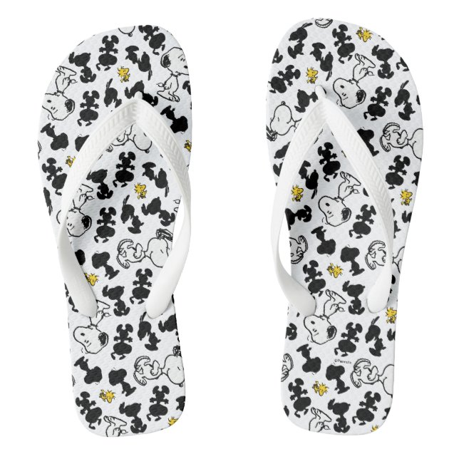 Erdnüsse | Snoopy & Woodstock-Schattenmuster Flip Flops (Fußbett)