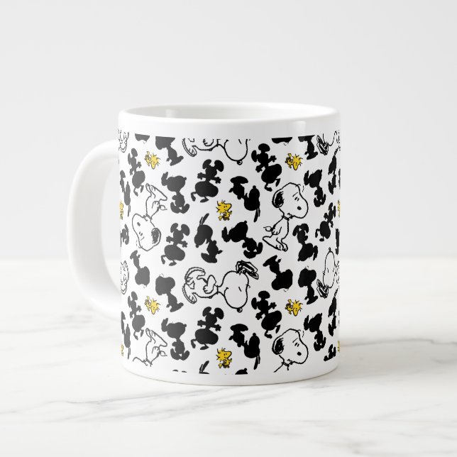 Erdnüsse | Snoopy & Woodstock-Schattenmuster Jumbo-Tasse (Vorderseite Links)
