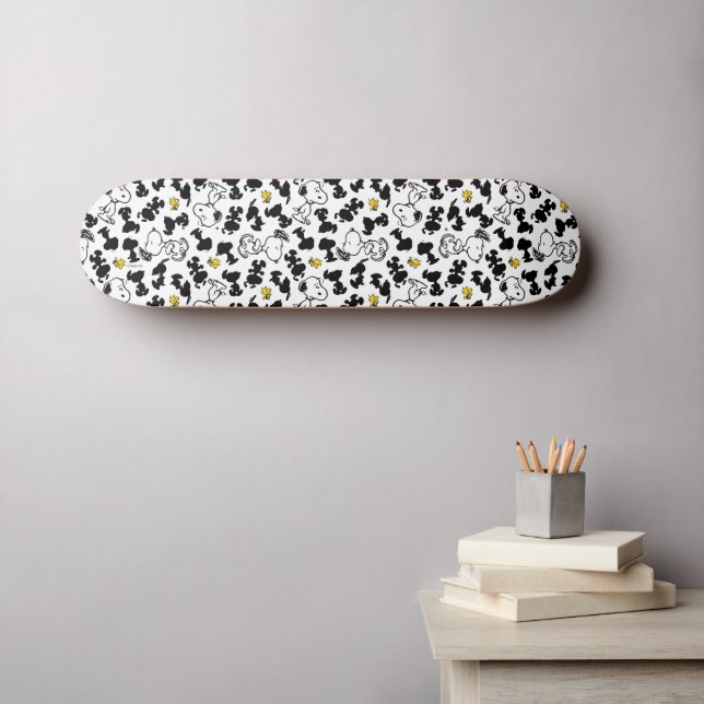 Erdnüsse | Snoopy & Woodstock-Schattenmuster Skateboard (Wandkunst (Horz))