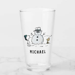 Erdnüsse   Snoopy & Woodstock Snowman   Name hinzu Glas