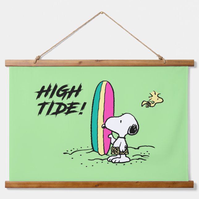 Erdnüsse | Snoopy & Woodstock Wandteppich Mit Holzrahmen (Vorne)
