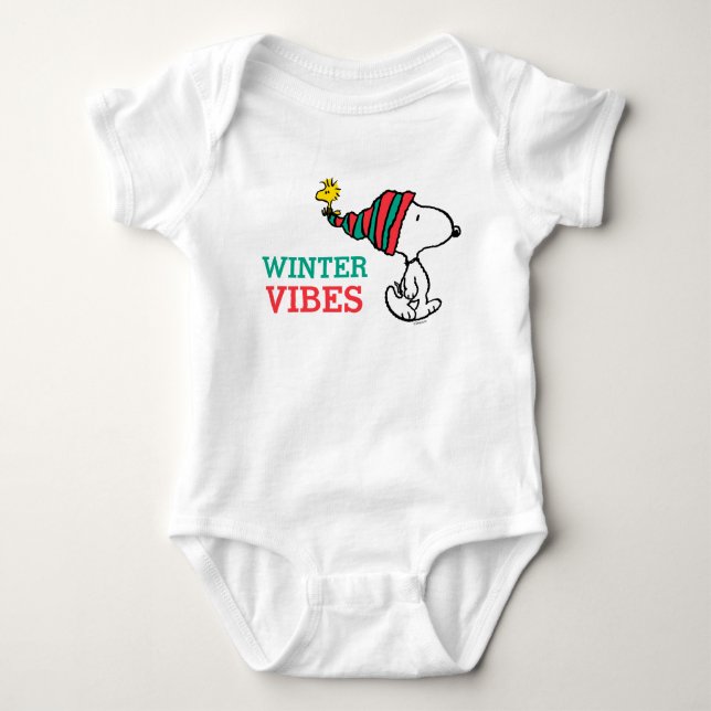 Erdnüsse | Snoopy & Woodstock Warme Wünsche Baby Strampler (Vorderseite)