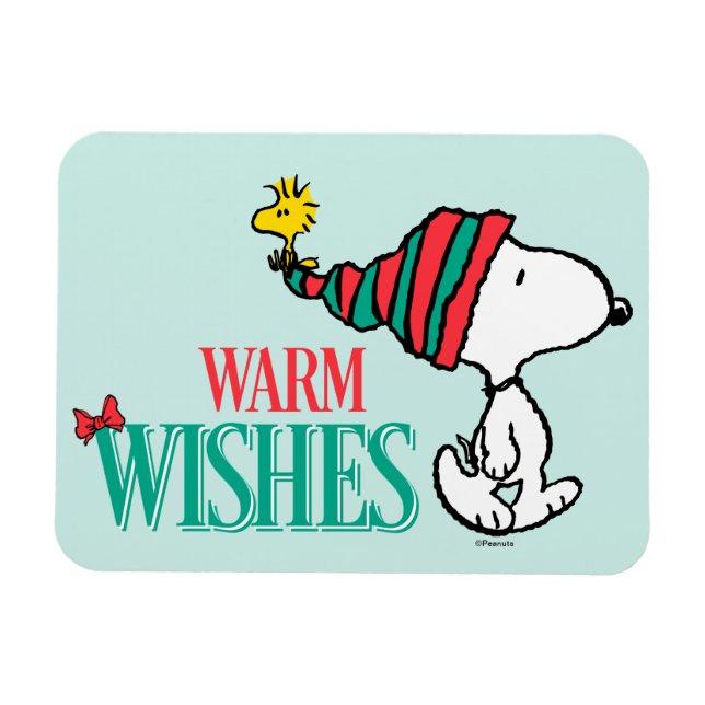 Erdnüsse | Snoopy & Woodstock Warme Wünsche Magnet (Horizontal)