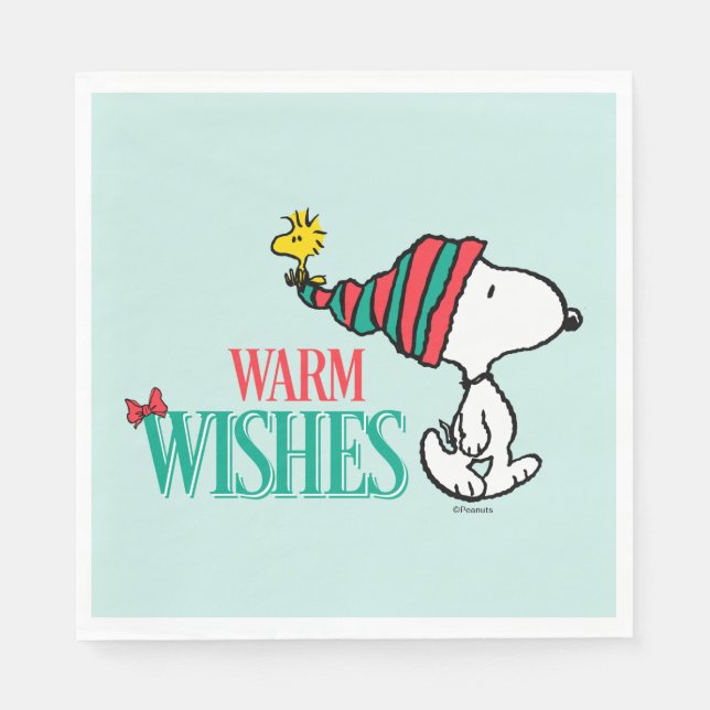 Erdnüsse | Snoopy & Woodstock Warme Wünsche Serviette (Vorderseite)