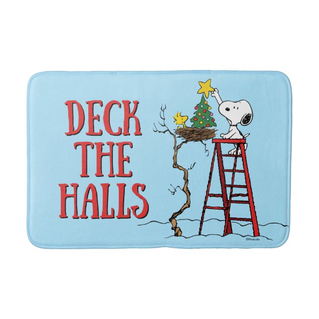 Erdnüsse | Snoopy & Woodstock Weihnachtsbaum Badematte (Vorderseite)