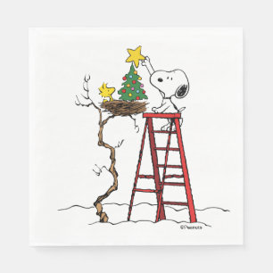 Erdnüsse Snoopy & Woodstock Weihnachtsbaum Serviette