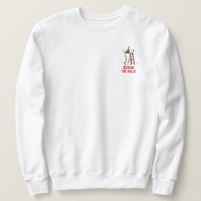 Erdnüsse | Snoopy & Woodstock Weihnachtsbaum Sweatshirt (Design vorne)