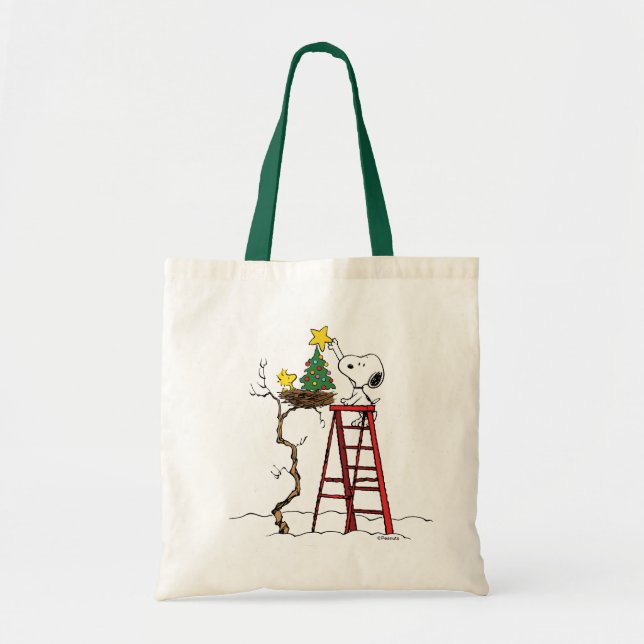 Erdnüsse | Snoopy & Woodstock Weihnachtsbaum Tragetasche (Vorne)