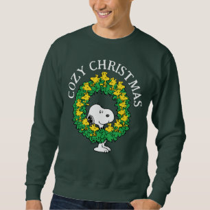 Erdnüsse   Snoopy & Woodstock Weihnachtskranz Sweatshirt