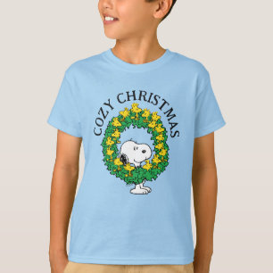 Erdnüsse Snoopy & Woodstock Weihnachtskranz T-Shirt