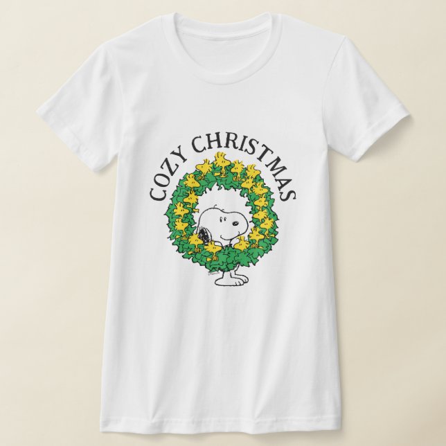 Erdnüsse | Snoopy & Woodstock Weihnachtskranz T-Shirt (Ablage )