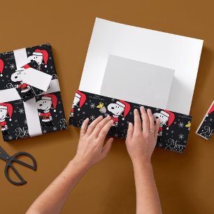 Erdnüsse   Snoopy & Woodstock Weihnachtsmann Geschenkpapier