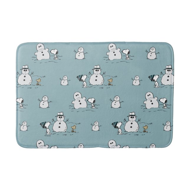 Erdnüsse | Snoopy & Woodstock Winter Break Pattern Badematte (Vorderseite)