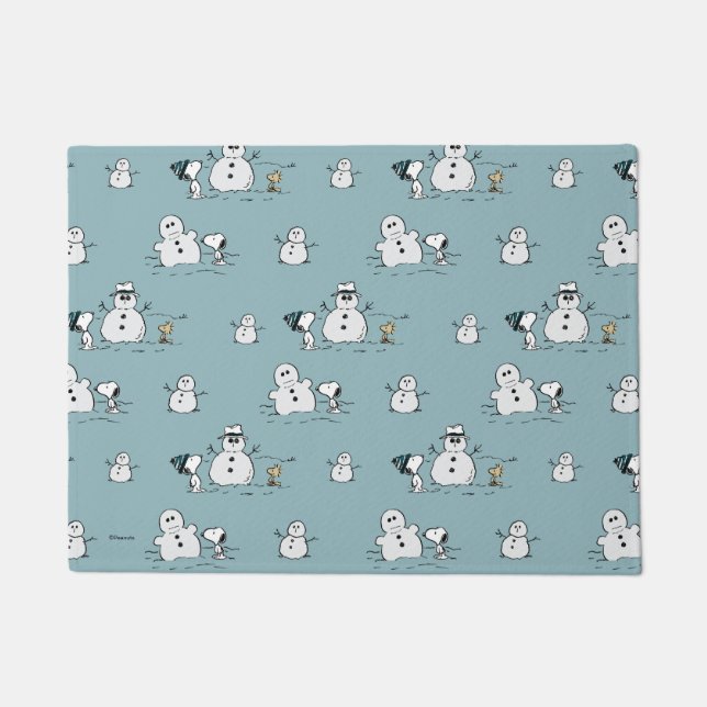 Erdnüsse | Snoopy & Woodstock Winter Break Pattern Fußmatte (Vorderseite)