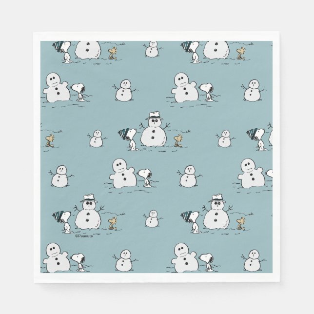 Erdnüsse | Snoopy & Woodstock Winter Break Pattern Serviette (Vorderseite)