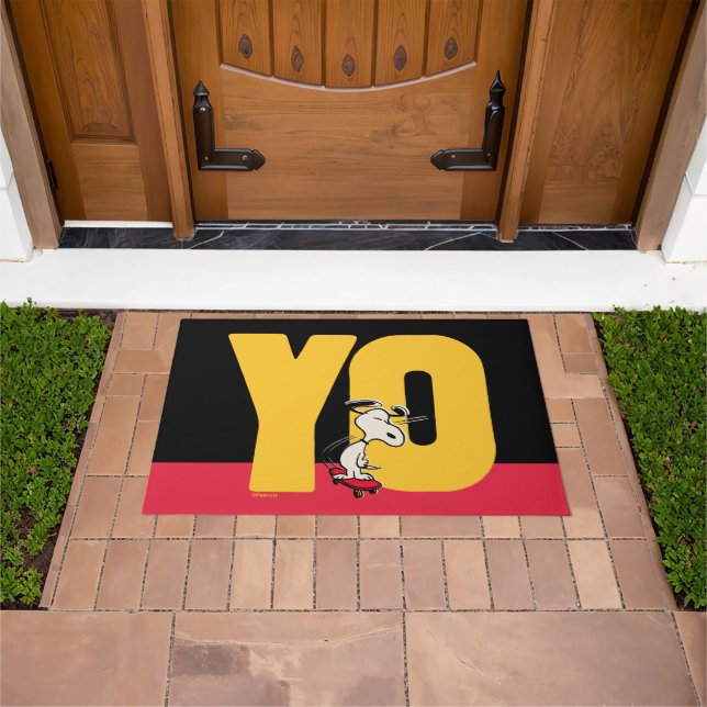Erdnüsse | Snoopy YO Skateboard Fußmatte (Außenbereich)