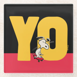 Erdnüsse Snoopy YO Skateboard Glasuntersetzer