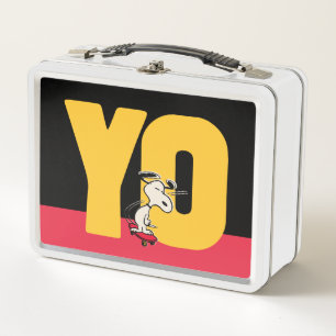 Erdnüsse Snoopy YO Skateboard Metall Brotdose