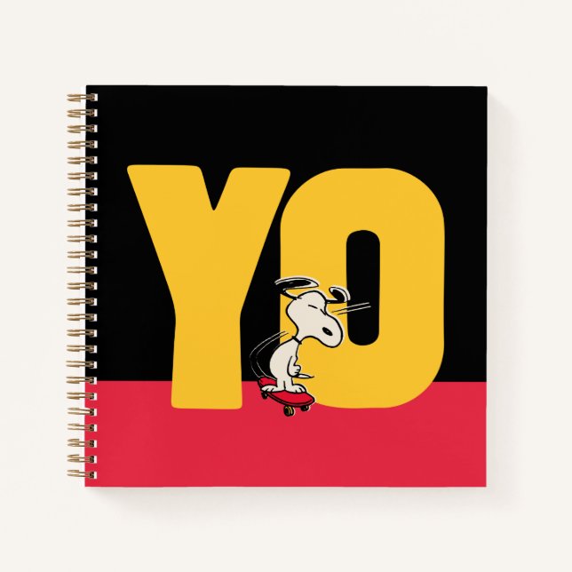 Erdnüsse | Snoopy YO Skateboard Notizbuch (Vorderseite)