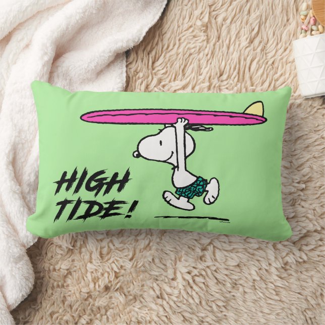 Erdnüsse | Snoopy zum Surfen Lendenkissen (Decke)
