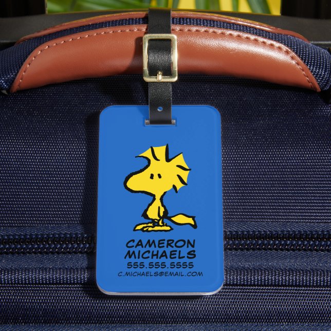 Erdnüsse | Snoopy's Friend Woodstock Gepäckanhänger (Vorderseite Insitu 2)