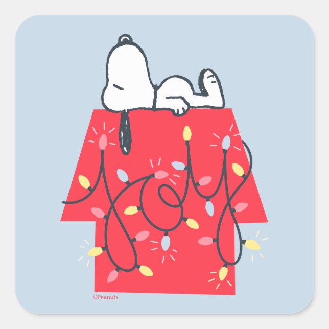Erdnüsse | Snoopy's Holiday Dreamer Quadratischer Aufkleber (Vorderseite)