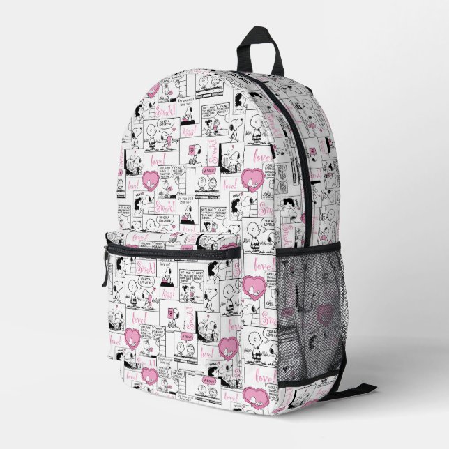 Erdnüsse | Valentine Herz Liebe Muster Bedruckter Rucksack (Rückseitige Ecke Rechts)