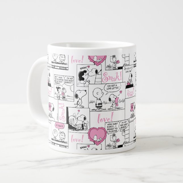Erdnüsse | Valentine Herz Liebe Muster Jumbo-Tasse (Vorderseite Links)