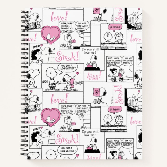 Erdnüsse | Valentine Herz Liebe Muster Notizbuch (Vorderseite)