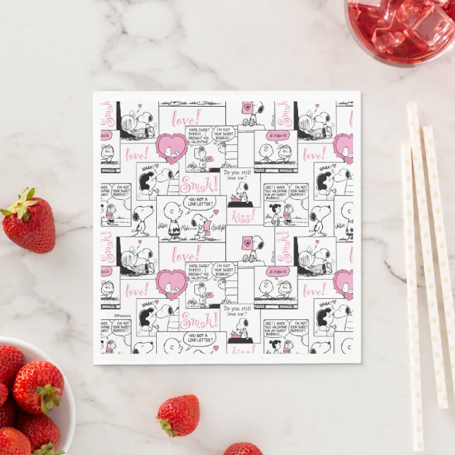 Erdnüsse | Valentine Herz Liebe Muster Serviette (Beispiel)