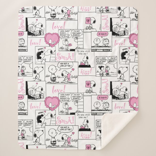 Erdnüsse | Valentine Herz Liebe Muster Sherpadecke (Vorderseite)