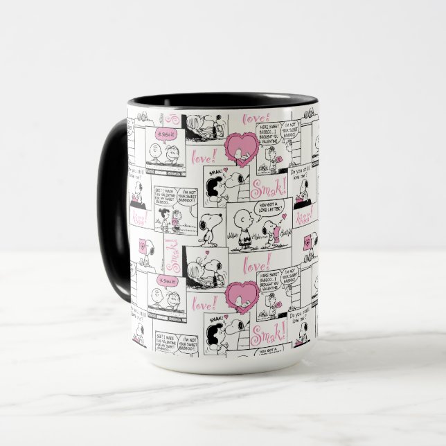 Erdnüsse | Valentine Herz Liebe Muster Tasse (Vorderseite Links)